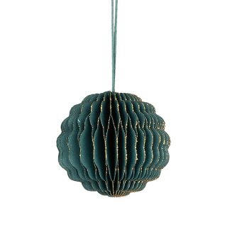 Papierdeko Origami 8cm SPHERE petrol, Glitter