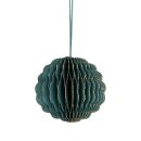 Papierdeko Origami 8cm SPHERE petrol, Glitter