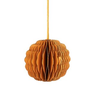 Papierdeko Origami 8cm SPHERE goldgelb, Glitter