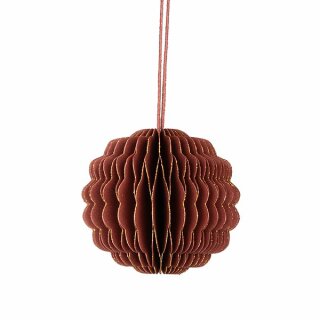 Papierdeko Origami 8cm SPHERE weinrot, Glitter