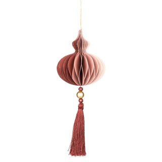 Papierdeko Origami 18cm DOME weinrot dreifarbig, Quaste