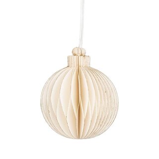 Papierdeko Origami 7,5cm GLOBE weis, Glitter