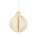 Papierdeko Origami 7,5cm GLOBE weis, Glitter