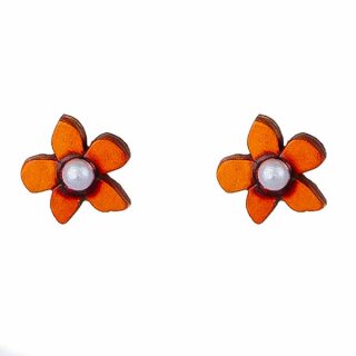 Ohrstecker BLUTE orange, Flaschenkurbis