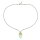 Halskette mit Blumenmuster oval lang turkis-gold, Fliese