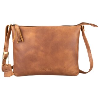 Handtasche Vintage-TUSSEL braun, Rindsleder