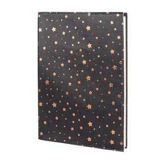 Notizbuch M STARS, nachtblau/kupfergold nachfullbar, Leder