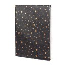 Notizbuch M STARS, nachtblau/kupfergold nachfullbar, Leder
