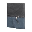 Notizbuch M STITCH mit Wickelband TwoTone blue, Leder