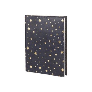 Notizbuch S STARS nachtblau/gold nachfullbar, Leder