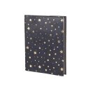 Notizbuch S STARS nachtblau/gold nachfullbar, Leder