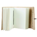 Notizbuch S STITCH mit Wickelband weinrot, Leder