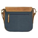 Tasche SATCHEL, nachtblau, Ziegenleder und Canvas