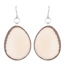 Ohrringe oval natur, Tagua