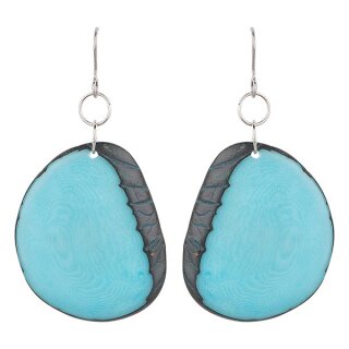 Ohrringe oval aqua, Tagua