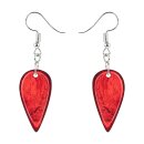 Ohrringe Oval Tropfen, rot, Capiz