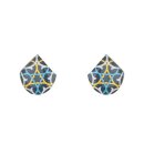 Ohrstecker Blaue Linien mini Tropfen, Fliese
