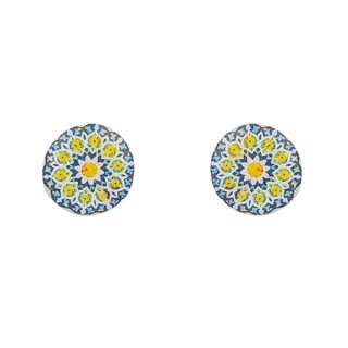 Ohrstecker Mini Blute blau-bunt, Fliese