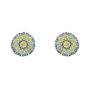 Ohrstecker Mini Blute blau-bunt, Fliese