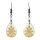 Ohrringe Botanisches Muster Tropfen weis-gold, Fliese