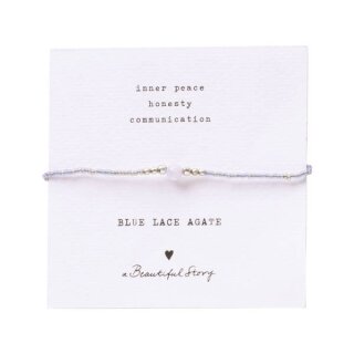 Iris Card Blaue Spitzenachat Silberfarbig Armband