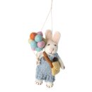 Hase Boy mit Luftballon/Hose, 15 cm