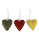 Herz gesteppt bunt, 3er Set, 6 cm