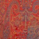 Schal PAISLEY rot-dunkelblau-beige, 165x35cm, Seide