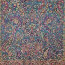 Schal PAISLEY petrol-aubergine-curry, 190x54cm, Seide