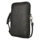 Handtasche Vintage-SMARTPHONE TUSSEL schwarz, Rindsleder