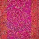 Schal PAISLEY rot-pink-blau, 190x54cm, Seide