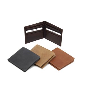 Rindslederbörse "Slim-Fit" beige/braun