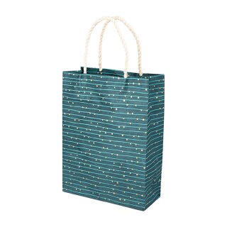 Geschenktüte S LINES&DOTS petrol-grün-gold, Loktapapier