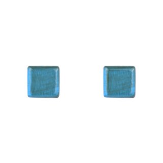 Ohrstecker CUBE petrol blau, Capiz
