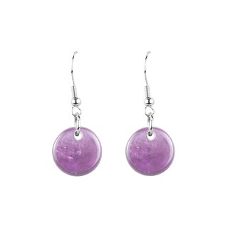Ohrringe rund violett, Capiz