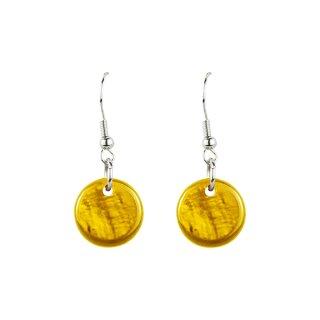 Ohrringe rund gelb, Capiz