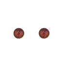 Ohrstecker CATSEYE orange, Perle klein, Glas, Silber