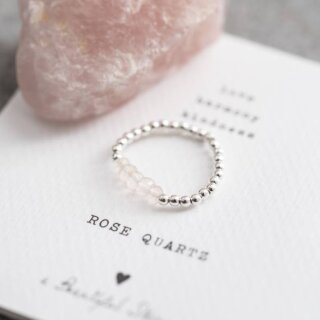 Beauty Rosenquarz Silver Ring M/L
