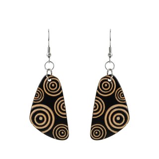 Ohrringe SPIRALS schwarz-weis, Flaschenkurbis