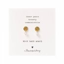 Ohrringe Mini Coin Blauer Spitzenachat