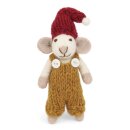 Maus weiß, Hose goldbraun, 12 cm