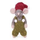 Maus grau, Hose piniengrün, 12 cm