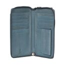 Smartphone-Täschchen rauchblau, Rindsleder