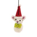 Baumschmuck WEIHNACHTSMAUS 3x8cm, Wollfilz
