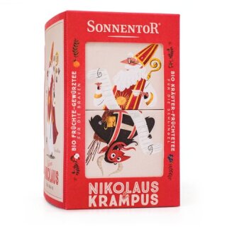 Nikolaus & Krampus Tee /1 Bio-Früchte-Gewürzteemischung mit Vanilleextrakt aromatisiert  1 Bio-Gewürz-Früchteteemischung