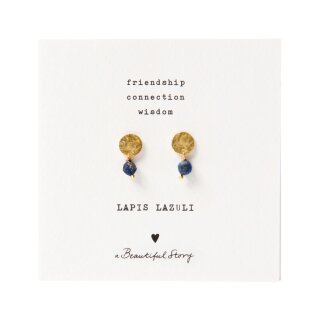 Ohrringe Mini Coin Lapislazuli vergoldet