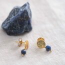 Ohrringe Mini Coin Lapislazuli vergoldet