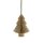 Papierdeko Origami Weihnachtsbaum, 7,5cm, piniengrun, Gold