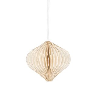 Papierdeko Origami 6,5cm ONION weis, Goldrand