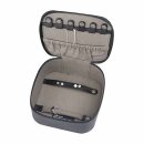 Reiseorganizer fur Schmuck M 15x15x7,5cm schwarz, Rindsleder